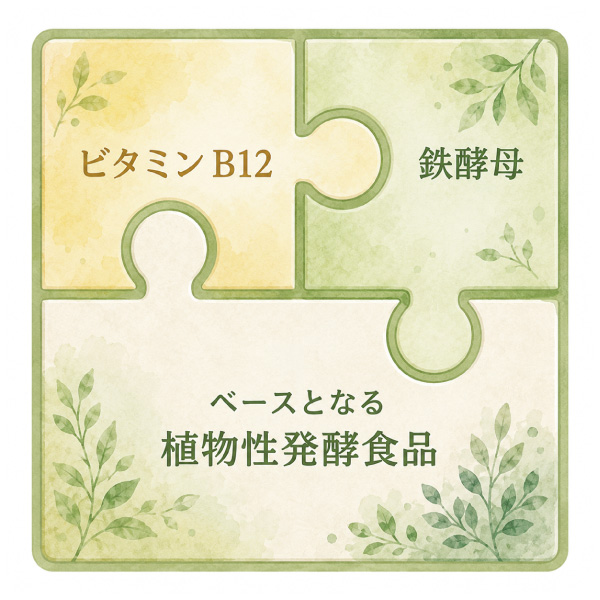 ビタミンB12や鉄酵母などを配合した特別専用処方